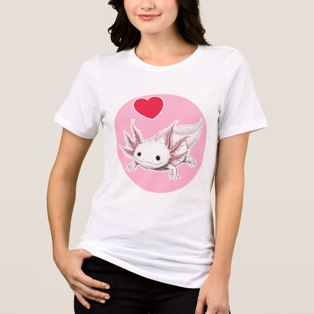 Süßer Axolotl  Tri-Blend Shirt (Vorderseite)