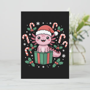 Süßer Axolotl Weihnachten Tier Amphibie Feiertag Einladung
