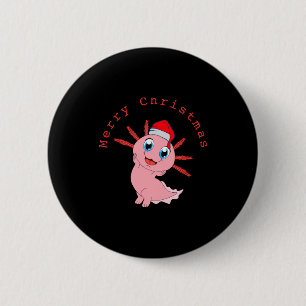 Süßer Axolotl Weihnachtsmann Frohe Weihnachten T-S Button