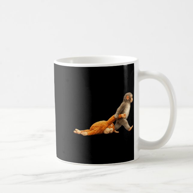 Süßer Baby-Affen-Faustkämpfer-Affe-Meme  Kaffeetasse (Rechts)