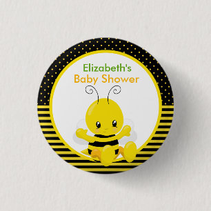 Süßer Baby-Bienen-Babyparty-Knopf Button