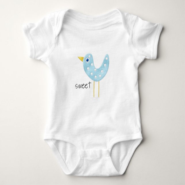 Süßer Baby-Blau-Vogel Baby Strampler (Vorderseite)