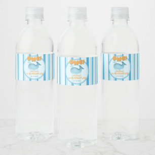 Süßer Baby Blauwal 1. Geburtstag Wasserflaschenetikett