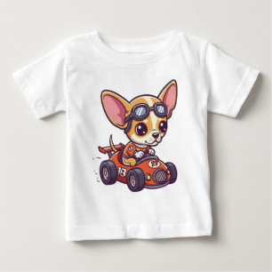 Süßer Baby Chihuahua Rennwagen Fahrer T-shirt