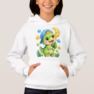 Süßer Baby-Dinosaurier Glänzender Kinder Weißer Ka Hoodie