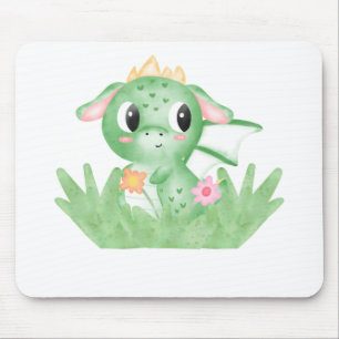 Süßer Baby-Drache Aquarell Mousepad