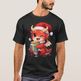 Süßer Baby-Drache mit Geschenk – Lustiges Fantasy- T-Shirt