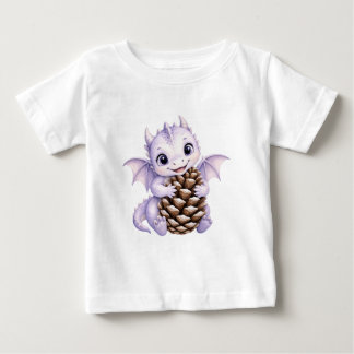 Süßer Baby-Drache Wasserfarbe hält Eichel Baby T-shirt