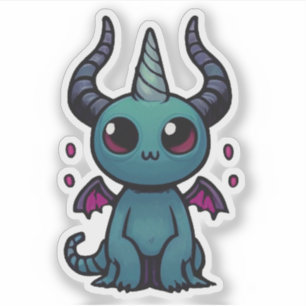 Süßer Baby-Drachen-Dämon - Kawaii Fantasy Aufkleber