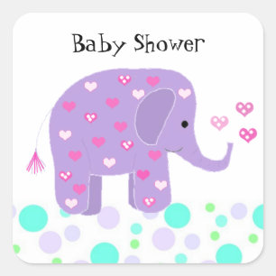Süßer Baby-Elefant Danke Quadratischer Aufkleber