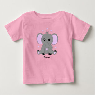 Süßer Baby-Elefant in Rosa für Mädchen Baby T-shirt