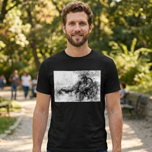 Süßer Baby-Elefant Schwarz-Weiß-Aquarell-Kunst T-Shirt