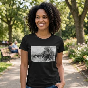 Süßer Baby-Elefant Schwarz-Weiß-Aquarell-Kunst T-Shirt