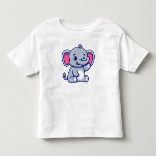 Süßer Baby-Elefant sitzt Cartoon-23800 Kleinkind T-shirt