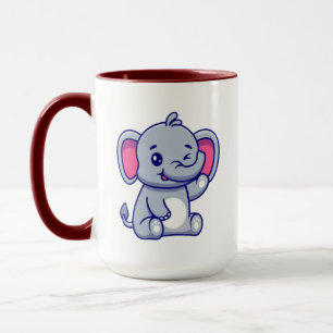 Süßer Baby-Elefant sitzt Cartoon-23800 Tasse