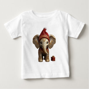SÜßER BABY-ELEFANT WEIHNACHTSMANN BABY T-SHIRT