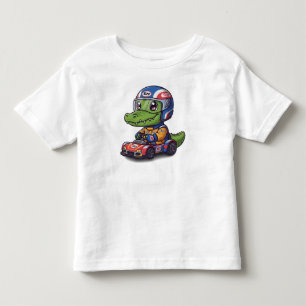 Süßer Baby-Elefanten-Rennwagenfahrer Kleinkind T-shirt