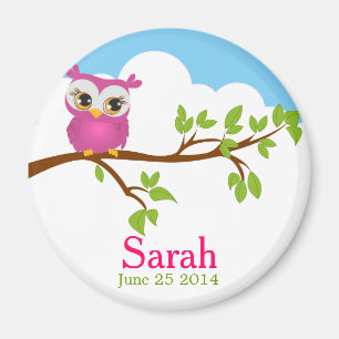 Süßer Baby-Eulen-Mädchen-Babyparty-Magnet Magnet