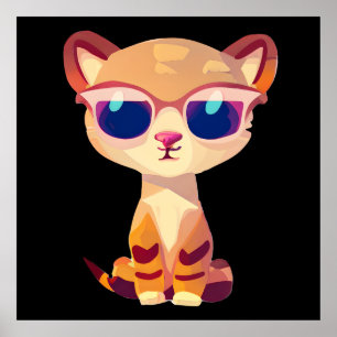 Süßer Baby Gepard mit Sonnenbrille Poster