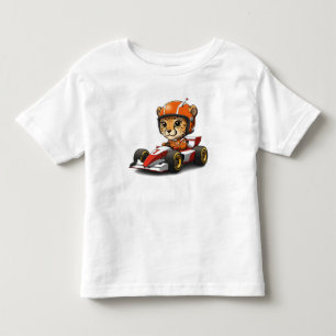 Süßer Baby Gepard Rennwagen Fahrer Kleinkind T-shirt