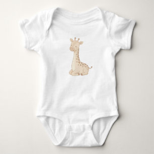 Süßer Baby-Giraffen-Body – Sanfte neutrale Safari- Baby Strampler
