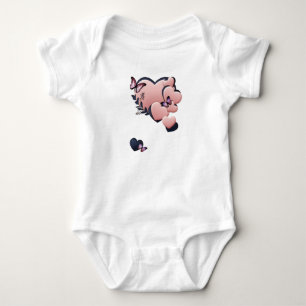 Süßer Baby-Girls-Body mit rosa Teddybär Baby Strampler