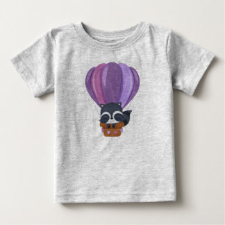 Süßer Baby-Heißluftballon-Waschbär-Cartoon Baby T-shirt