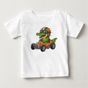 SÜßER BABY-KROKO-RENNWAGENFAHRER BABY T-SHIRT