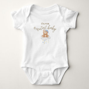 Süßer Baby-Name Bär auf Wolke Baby Strampler