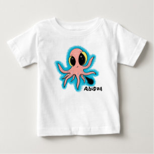Süßer Baby-Oktopus-Cartoon-Entwurf Baby T-shirt