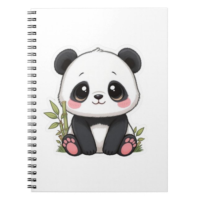 Süßer Baby-Panda mit Bambus Notizblock (Vorderseite)