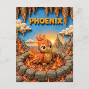 Süßer Baby-Phönix, Mythisch Postkarte