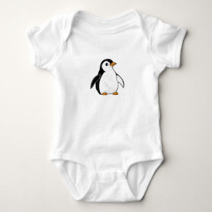 Süßer Baby-Pinguin Airbrush-Style Kunst Tier Baby Strampler