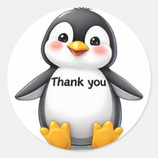 Süßer Baby-Pinguin "Danke" Aufkleber
