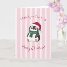 Süßer Baby-Pinguin mit Weihnachtsmannmütze Weihnac