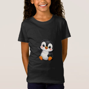 Süßer Baby Pinguin winkend Cartoon Charakter Kinde T-Shirt