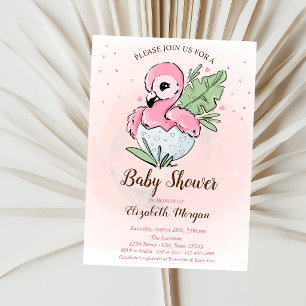 Süßer Baby Rosa Flamingo Sterne Baby Shower Einladung