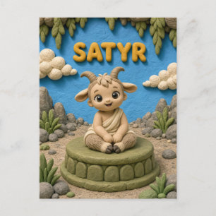 Süßer Baby Satyr, Mythisch Postkarte