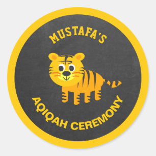 Süßer Baby-Tiger Aqiqah Runder Aufkleber