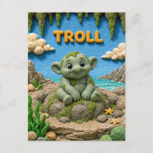 Süßer Baby-Troll, Mythisch Postkarte