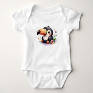 Süßer Baby-Tukan mit Blumen Baby Strampler