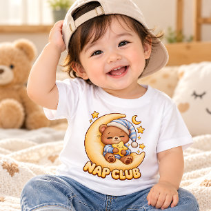 Süßer Babybär NAP CLUB Halbmond Kinder Baby T-shirt