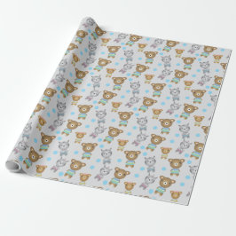 Süßer Babybär und Zebra Geschenkpapier