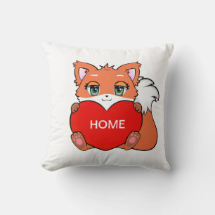 Süßer Babyfuchs mit Herz & personalisiertem Zuhaus Kissen