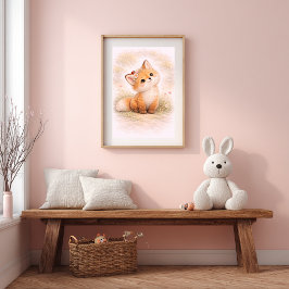 Süßer Babyfuchs Neutrale Kinderzimmer Kids Poster