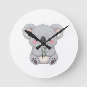 Süßer Babykoala-Sticker Clipart Runde Wanduhr
