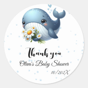 Süßer Babywal Baby Shower Aufkleber
