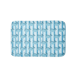 Süßer Babywal Blaue Streifen Badezimmer-Matte Badematte
