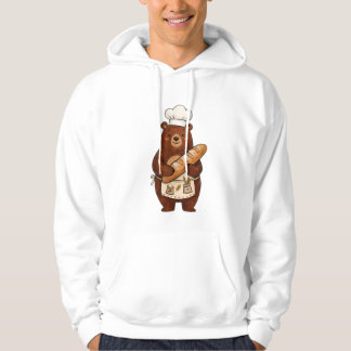 Süßer Bäckerbär mit französischem Brot Chef T-Shir Hoodie