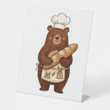 Süßer Bäckerbär mit französischem Brot Chef T-Shir